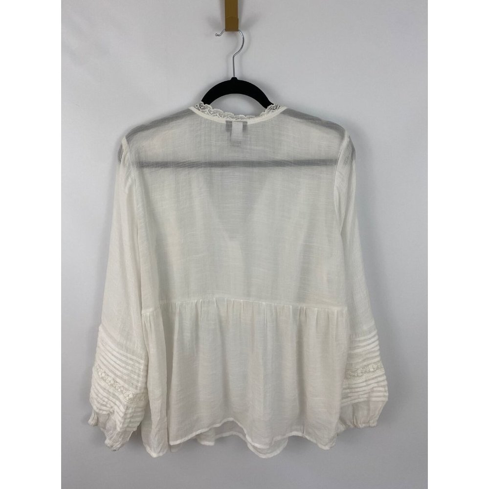 Torrid Blouse Boho Lace Flowy Sheer Tunic Top Size 0 - Picture 4 of 12